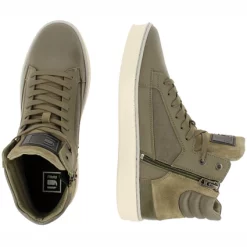 Baskets G-Star Raw Ravond Mid Bsc Dnm 9600 Men Olive -Baskets Soldes 224220005710 9600 12