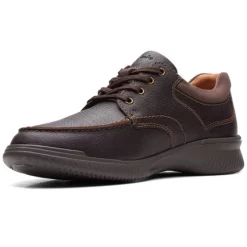 Baskets Clarks Men Donaway Edge Brown Leather -Baskets Soldes 26165601 3