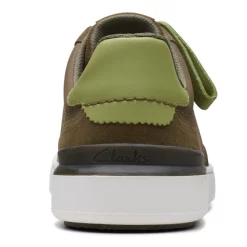 Baskets Clarks Men CourtLite Tor Olive -Baskets Soldes 26170210 W 6
