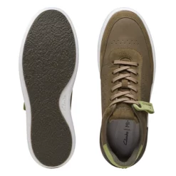 Baskets Clarks Men CourtLite Tor Olive -Baskets Soldes 26170210 W 7
