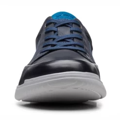 Baskets Clarks Men Donaway Run Navy Leather -Baskets Soldes 26171944 W 3