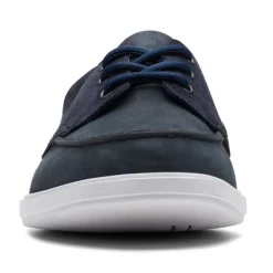 Mocassins Clarks Men Bratton Boat Navy Nubuck -Baskets Soldes 26172444 W 3