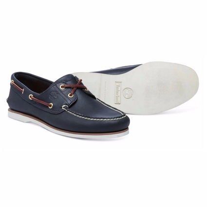Timberland Men Classic Boat 2 Eye Navy Smooth 3 Timberland Men Classic Boat 2 Eye Navy Smooth – Image 3