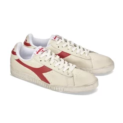 Diadora Game L Low Waxed White Red Pepper 9 Diadora Game L Low Waxed White Red Pepper -Baskets Soldes 501.160821 C5147 04 HR