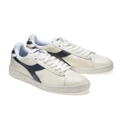 Diadora Game L Low Waxed White Blue Caspian Sea 10 Diadora Game L Low Waxed White Blue Caspian Sea -Baskets Soldes 501.160821 C5262 04 HR