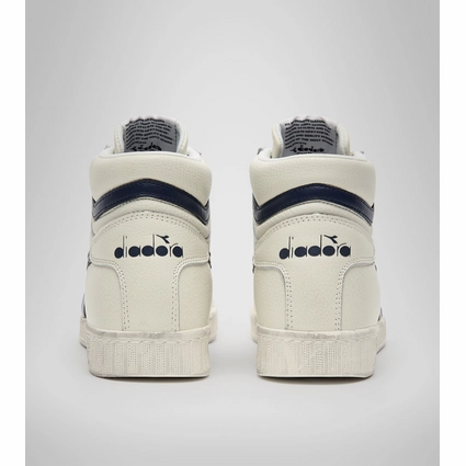 Baskets Diadora Unisex Game L High Waxed Blanc Bleu 3 Baskets Diadora Unisex Game L High Waxed Blanc Bleu – Image 3