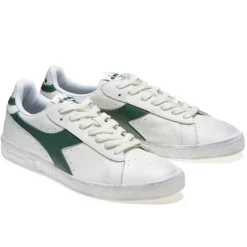 Baskets Diadora Men Game L Low Waxed Blanc Vert -Baskets Soldes 501.178301 C1161 3