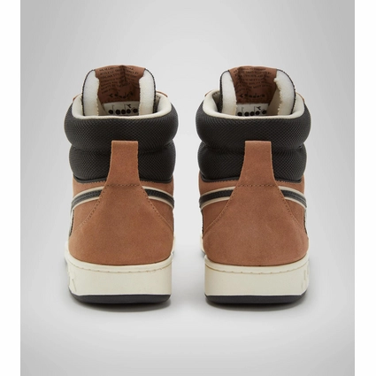 Diadora Homme Magic Basket Mid Earth Beaver Fur White Black 5 Diadora Homme Magic Basket Mid Earth Beaver Fur White Black – Image 5