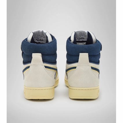 Baskets Diadora Men Magic Basket Mid Suede White Blue Caspian Sea 3 Baskets Diadora Men Magic Basket Mid Suede White Blue Caspian Sea – Image 3