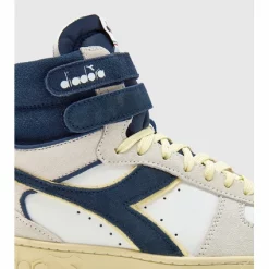 Baskets Diadora Men Magic Basket Mid Suede White Blue Caspian Sea 10 Baskets Diadora Men Magic Basket Mid Suede White Blue Caspian Sea -Baskets Soldes 501.179045 C0445 40 HR