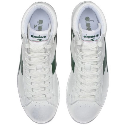 Baskets Diadora Unisex Game L High Waxed Blanc Vert 3 Baskets Diadora Unisex Game L High Waxed Blanc Vert – Image 3