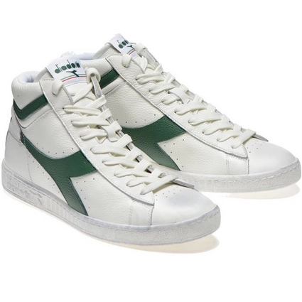 Baskets Diadora Unisex Game L High Waxed Blanc Vert 4 Baskets Diadora Unisex Game L High Waxed Blanc Vert – Image 4