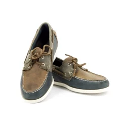 Chaussure Bateau Sebago Spinnaker Brown Navy Grey Leather -Baskets Soldes 8 SEBB720351 8