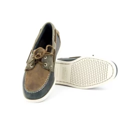 Chaussure Bateau Sebago Spinnaker Brown Navy Grey Leather -Baskets Soldes 9 SEBB720351