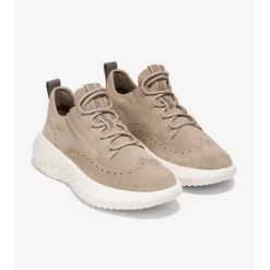 Baskets Cole Haan Men ZEROGRAND Work From Anywhere Oxford Dune Suede Ivory -Baskets Soldes C35676 E