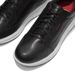 Baskets FitFlop Men Frey Leather Sneakers Black -Baskets Soldes DC8 001 31