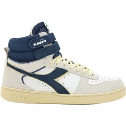 Baskets Diadora Men Magic Basket Mid Suede White Blue Caspian Sea